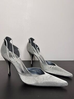 Stuart Weitzman Silver Stilettos Size 8